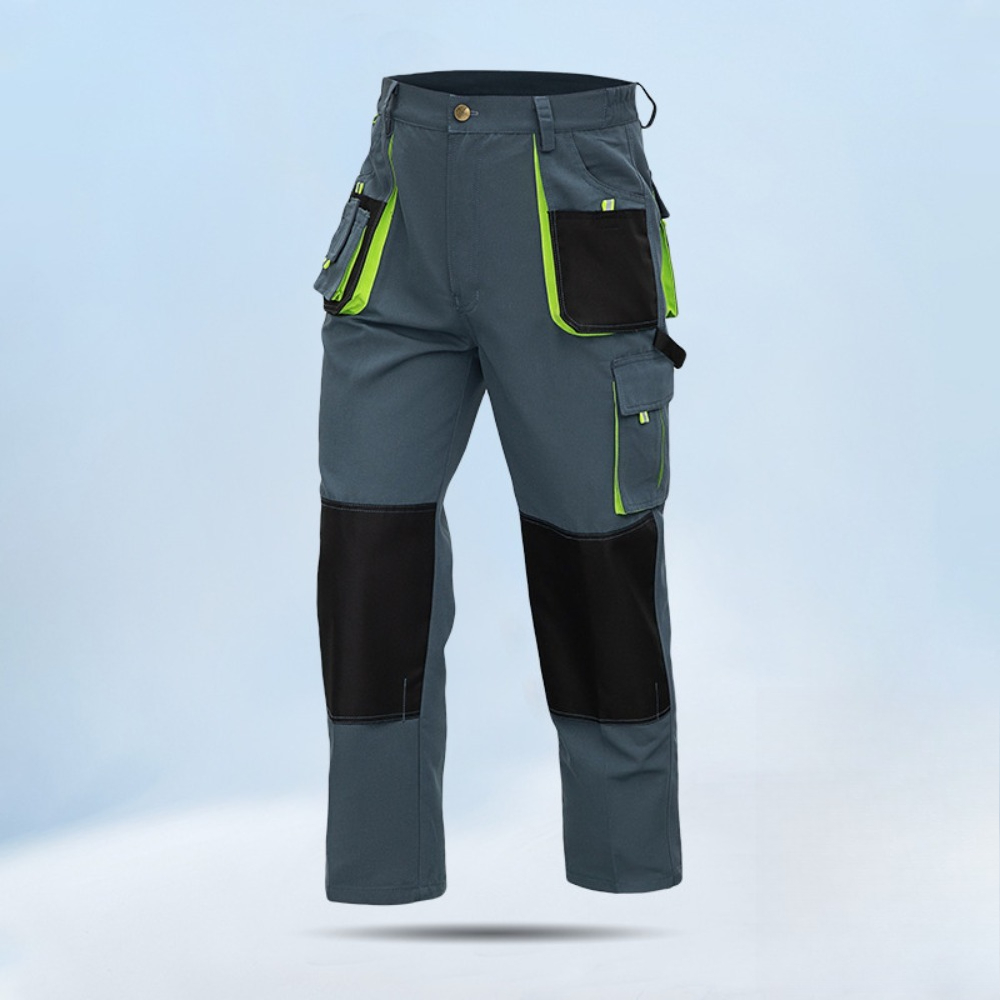 メンズワークパンツマルチポケット安全建設カーゴパンツストライプポリコットン作業服ズボン