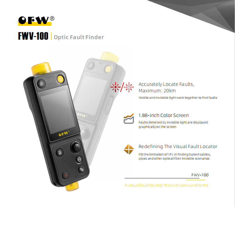 OFW 光障害ファインダー 20KM ハンドル OTDR サポート アクティブ ファイバー テスト ファイバー レンジャー FTTB FTTH ブレークポイント テスター メーター VFL 10MW