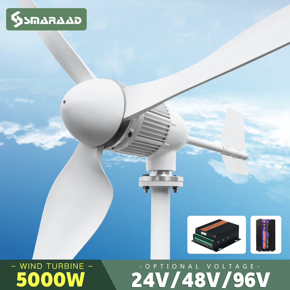 2KW 5KW 水平軸風力タービン 12V 24V 48V 96V 風力発電機 CE 認定フリーエネルギー低速オフグリッド家庭用