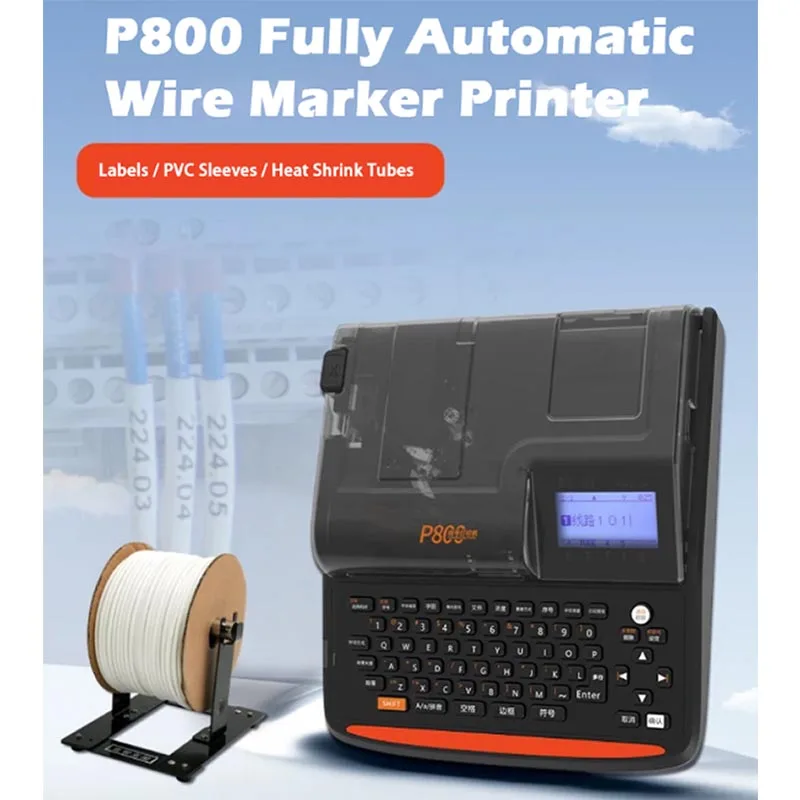 P800 ナンバーチューブプリンタ線番マシン PVC スリーブステッカー熱収縮チューブ自動多機能ナンバーマシン