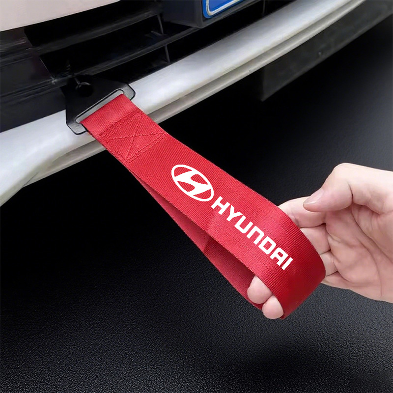 Nylon Car Tow Strap Towing Bars Trailer Ropes Hook Accessories For Hyundai Logo Elantra N Line Kona i10 i20 i30 ix25 ix35 Tucson