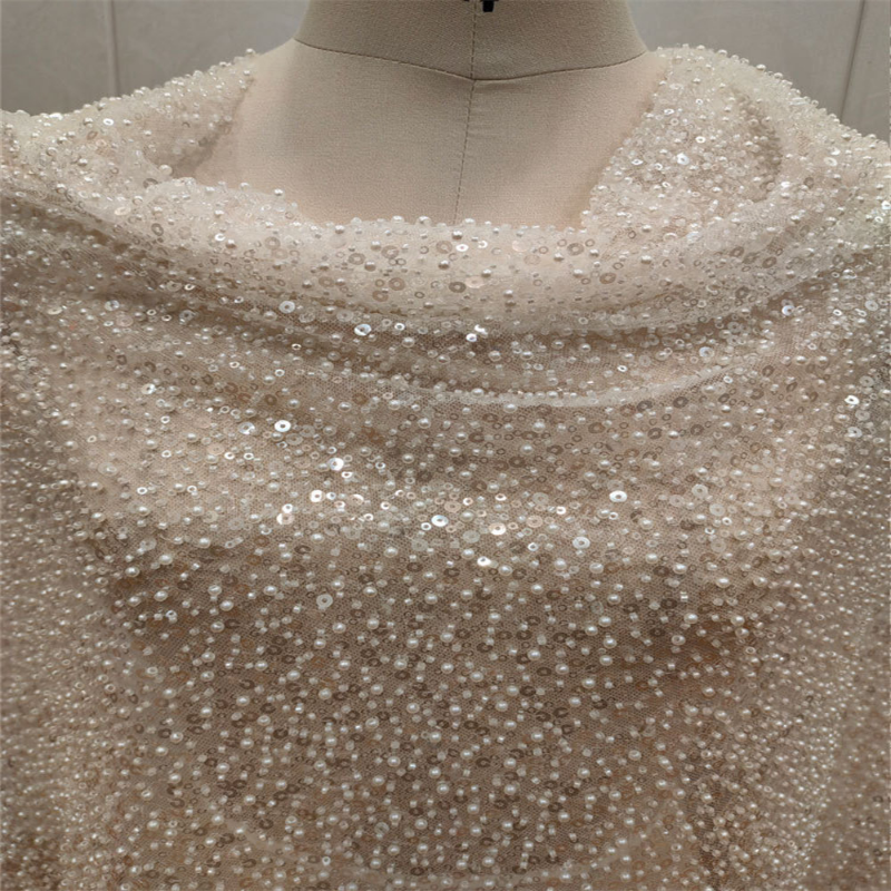 ビーズスパンコール刺繍メッシュ生地 DIY 縫製イブニングドレス衣服アクセサリー衣類ファッション素材布庭で