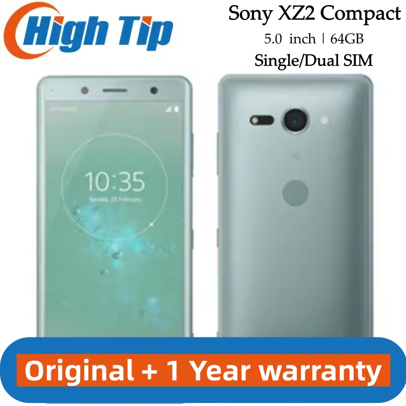 オリジナルロック解除 Sony Xperia XZ2 Compact S0-05K H8314 H8324 シングル/デュアル SIM 5.0 "指紋 64 ギガバイトの携帯電話 LTE 携帯電話