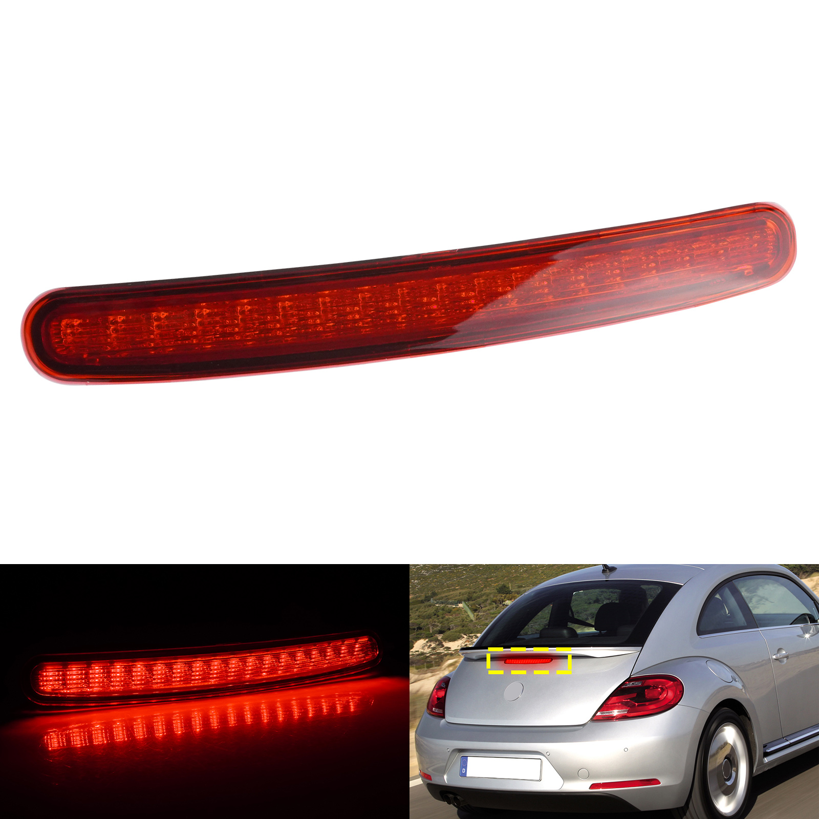 VW ビートル カブリオ レッドレンズ LED リア高レベル第 3 停止ブレーキライト 2012-19