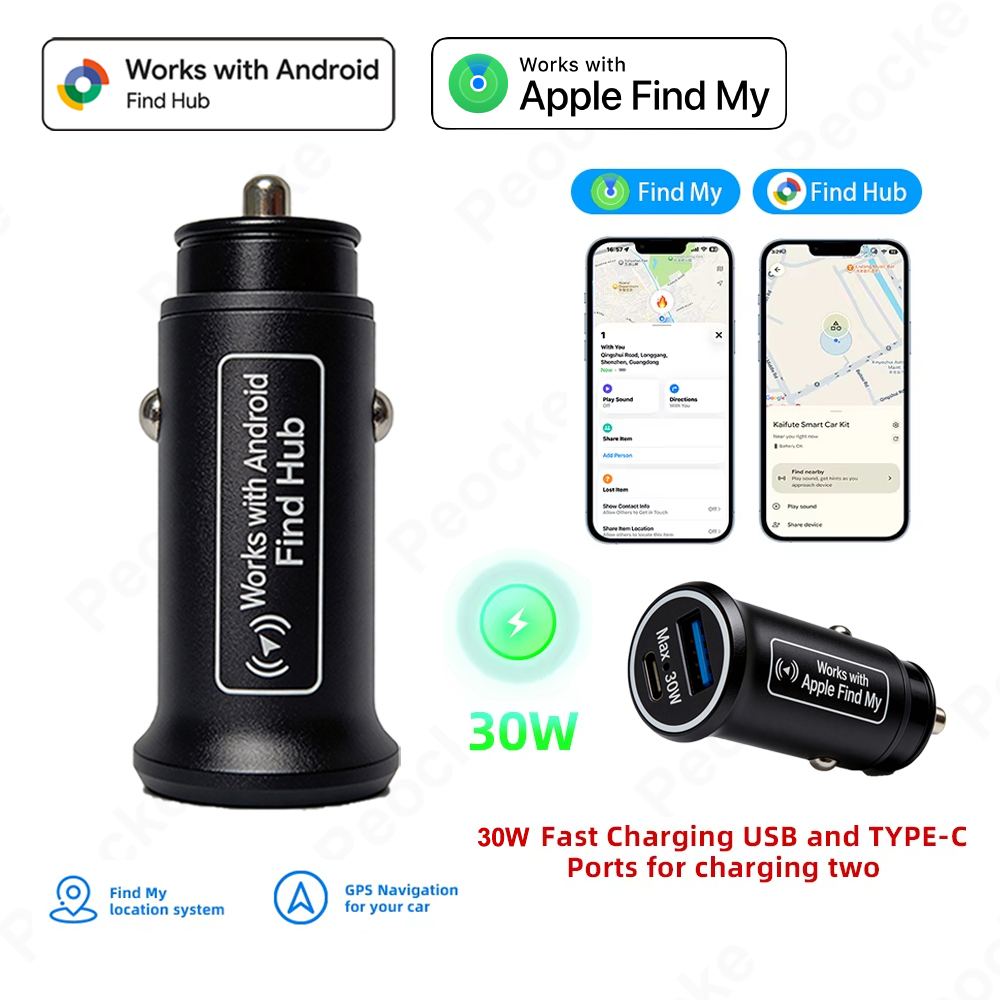 ユニバーサルミニ GPS ロケータートラックカーチャージャーシガーライター USB Type-C アダプター IOS Apple または Google の隠し使用アプリを探す