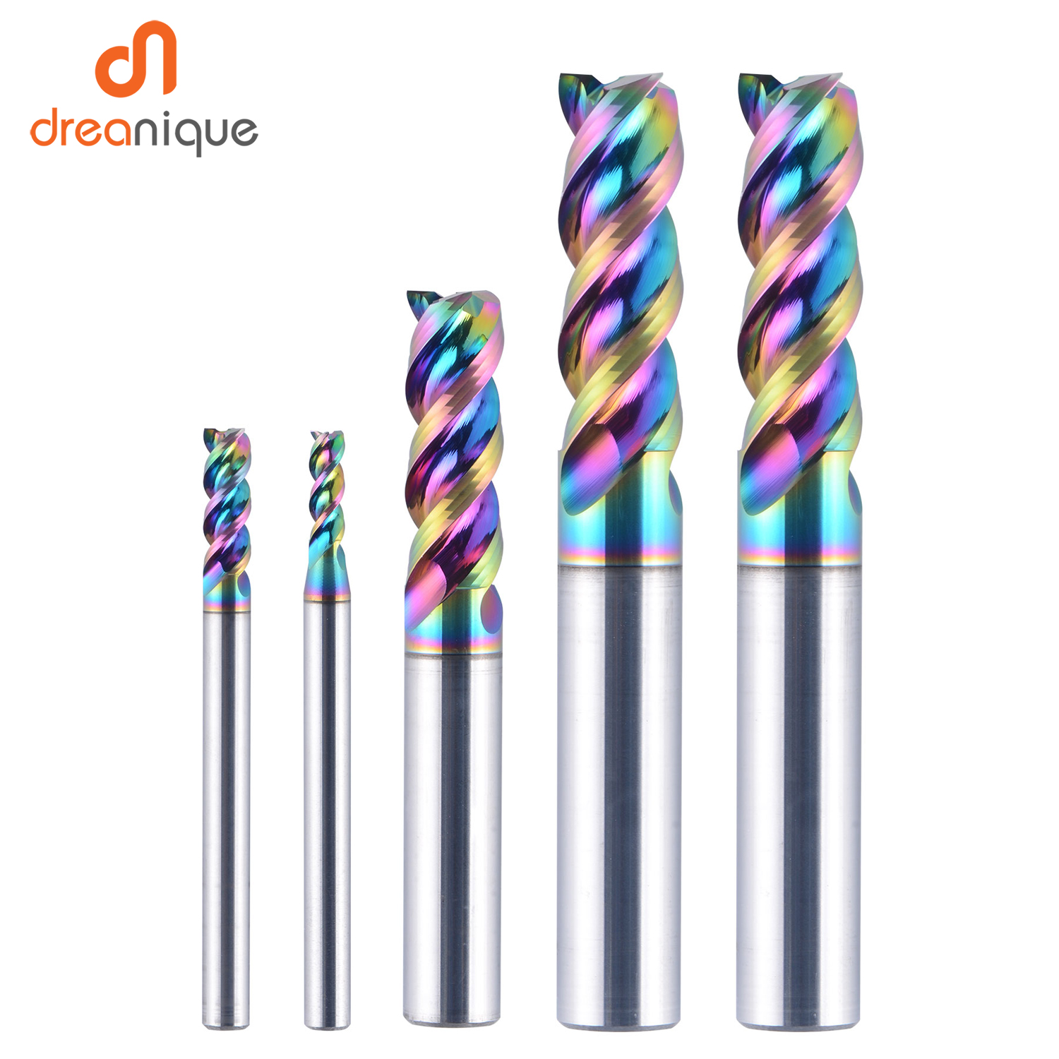 Dreanique 1pc 1-12mm 3 枚刃超硬ソリッド超硬合金エンドミル、DLC コーティング、アルミニウム用 U 字フライスカッター DAU3E