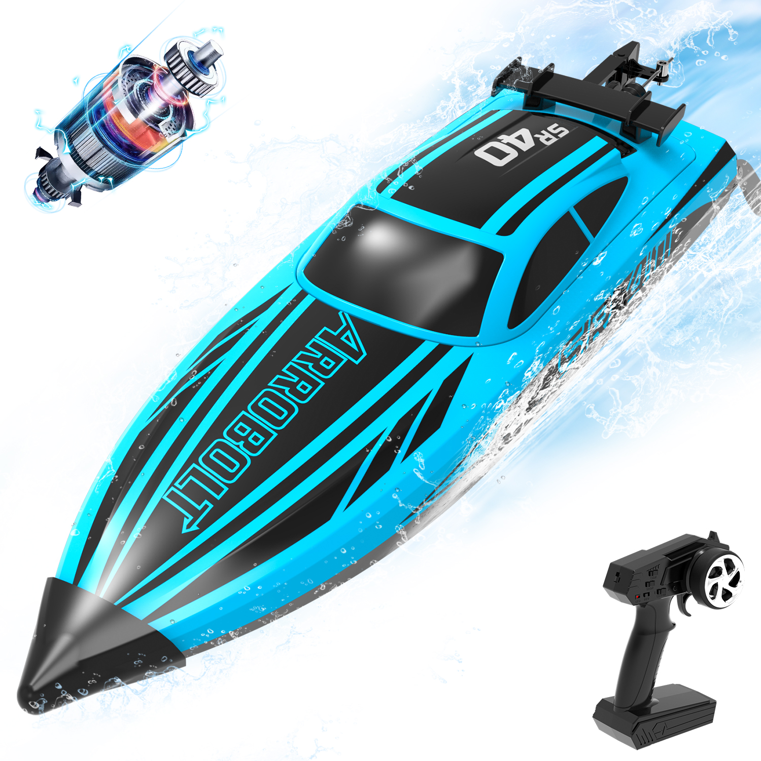 VOLANTEXRC RC ボート完全比例ブラシレスモーター 35 MPH 高速レーシング水上バイクスピードボートリバース機能