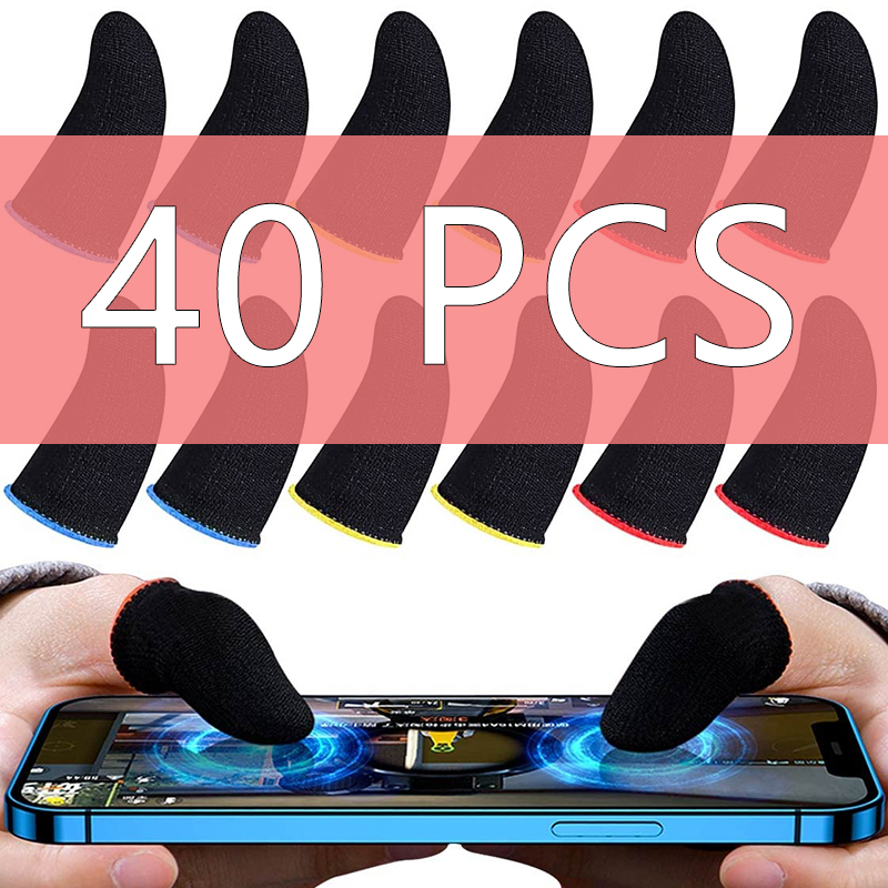 20 ペアゲーミングフィンガースリーブ親指カバー抗汗傷タッチスクリーンゲームパッドグローブ携帯電話タブレットモバイルゲーム用
