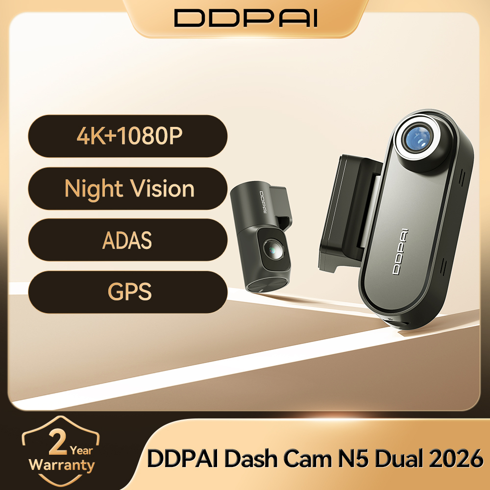 DDPAI N5 デュアル 4K HDR ダッシュカム フロント リア AI NightVIS カメラ WiFi 6 GPS ADAS 音声制御 24H 駐車モード 車 DVR