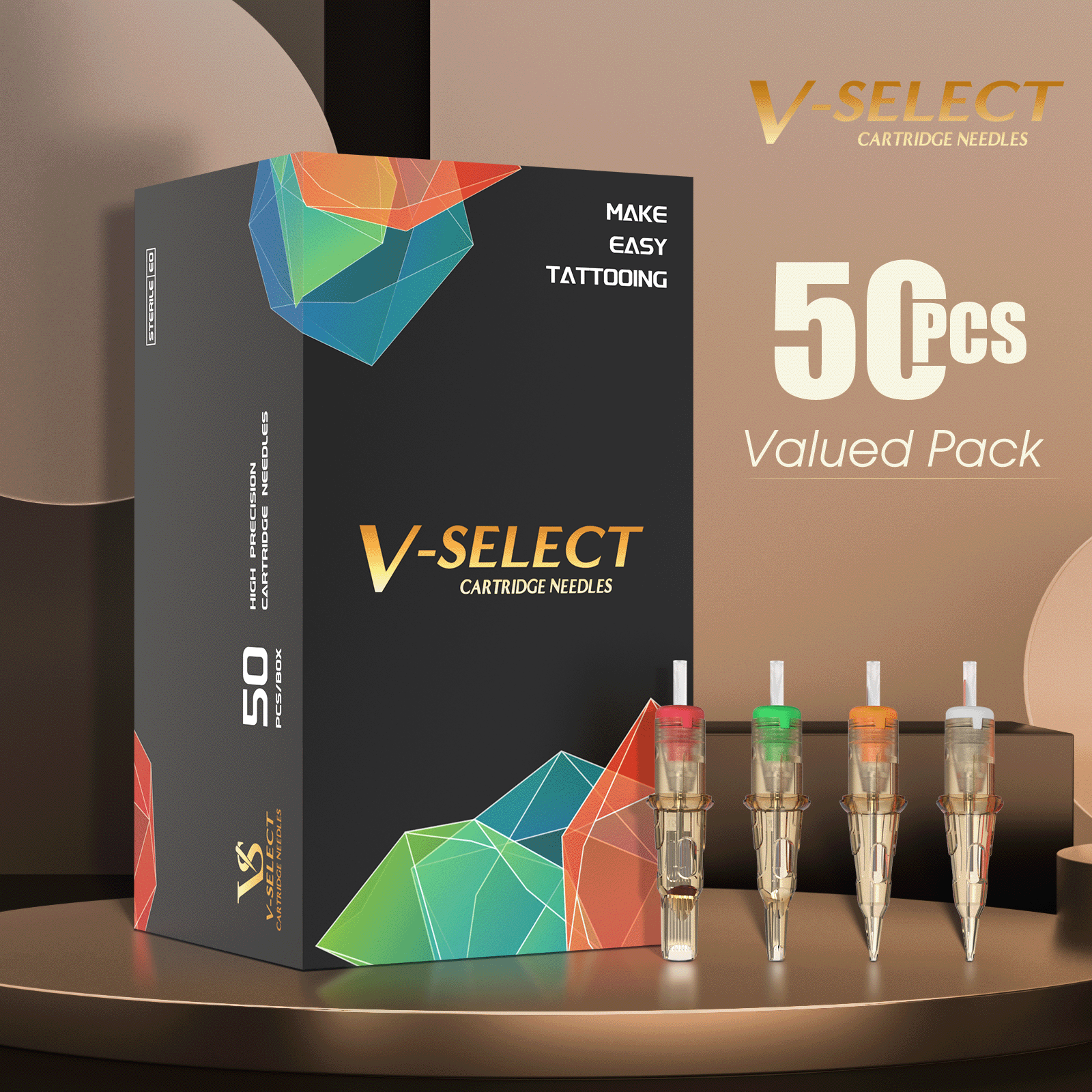 50 個混合サイズ EZ V-Select カートリッジタトゥーニードルキット RL RS M1 CM 使い捨てタトゥーキットロータリータトゥーペン用