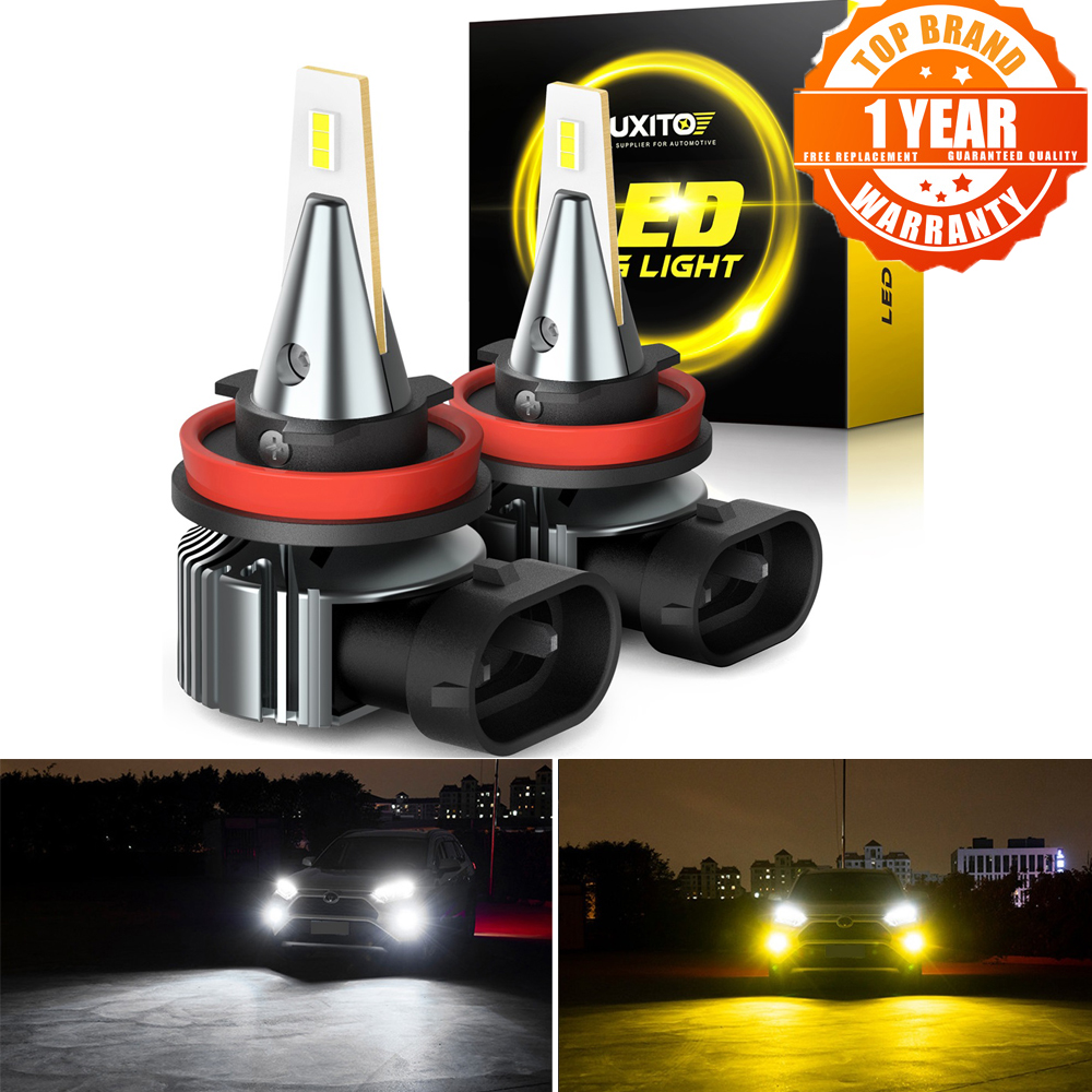 AUXITO 2x Canbus H11 H8 LED フォグランプ電球 H10 H16 H27 880 881 LED CSP DRL H9 5202 PSX26W PSX24W 車のドライビングランプ白黄色