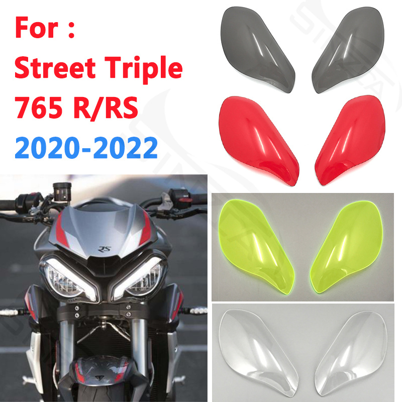 トライアンフストリートトリプル StreetTriple 765R 765RS 765 R RS 2020-2022 オートバイフロントランプヘッドライトガードレンズカバー保護