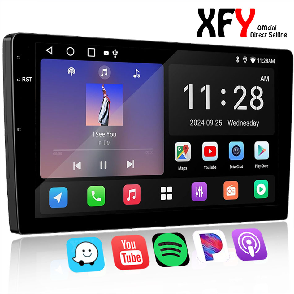 XFY 2 Din 9 10インチ ユニバーサ カーラジオ Android オート Carplay カーステレオ マルチメディア Playerl GPS Autoradio カーインテリジェント システム 新品