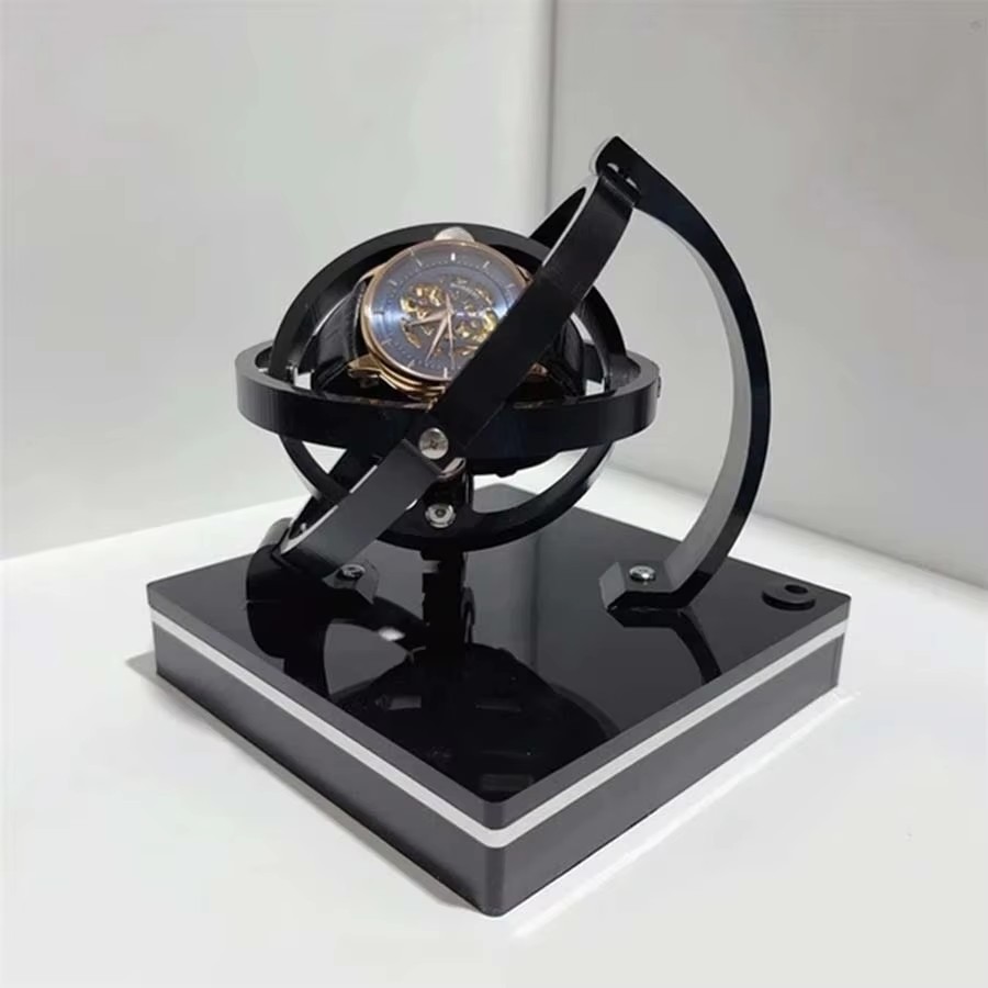 新しい USB 立体自動ウォッチワインダーディスプレイ機械式時計スタンド 360 ° ジャイロ回転子メンズ糸ワインダー回転ドライブ