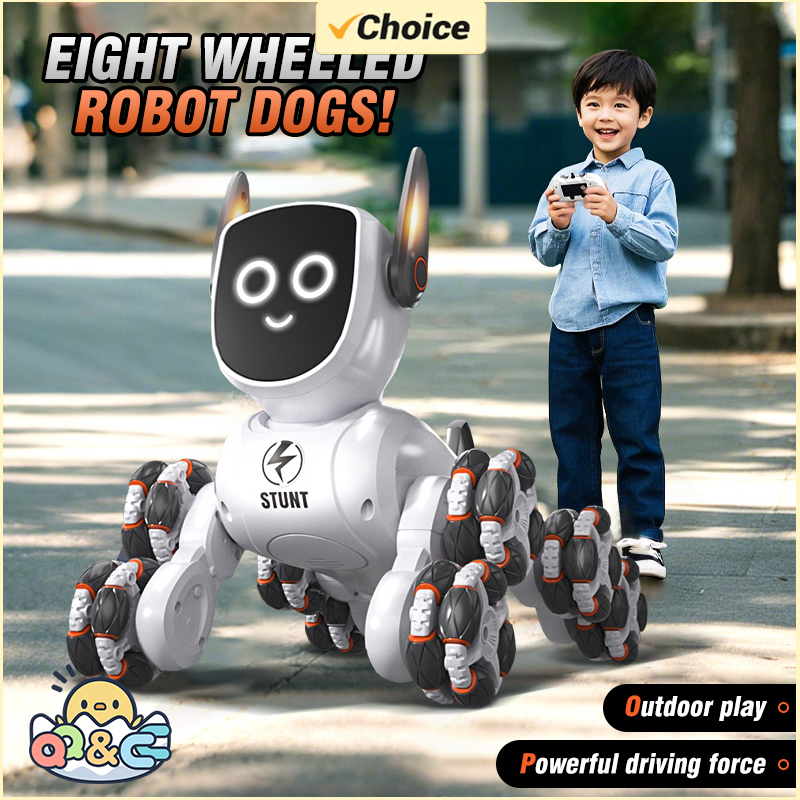 Q193 インテリジェント音声機械式 RC 犬ジェスチャー誘導リモコンおもちゃ 8 輪 4 輪スタント動物のおもちゃ子供のため
