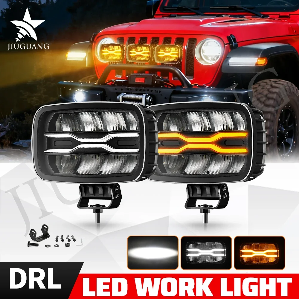 HAOLIDE 9 インチジャンボ Led ドライビングライト 100 ワット 22000LM 12 V 24 V ベンツトラックオフロード使用補助広場白黄色 DRL