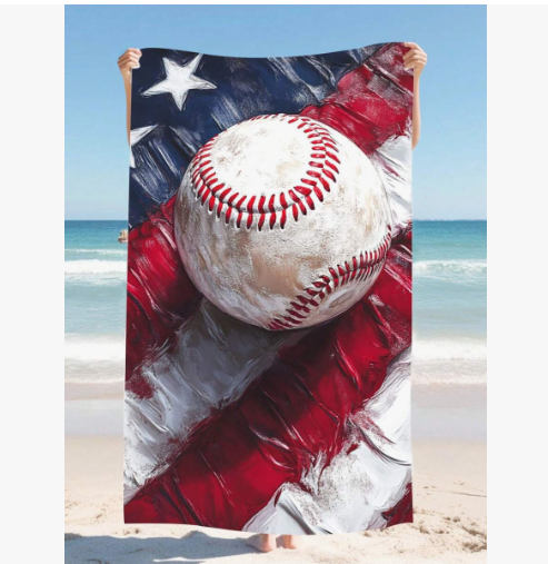1pc Baseball PoolBeach Towel Sport Art Style Beach Blanket Quick-Dry Soft Lightweight Bath Towels