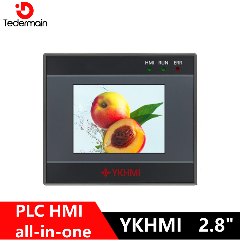 YKHMI PLC HMI オールインワン統合 2.8 インチ プログラマブル ロジック コントローラー、タッチ スクリーン内蔵アナログ信号入出力