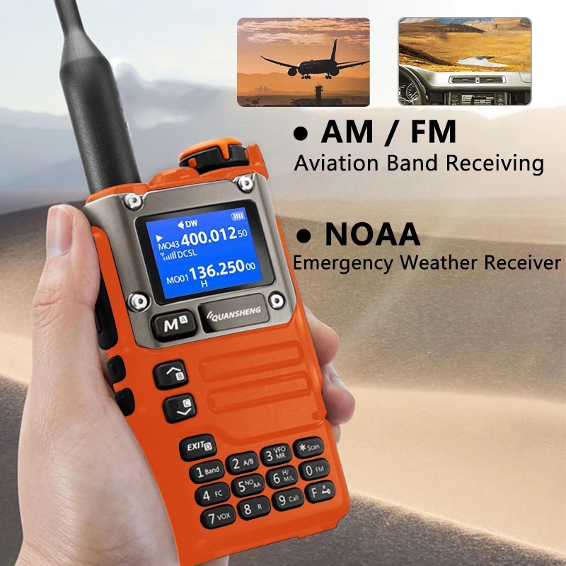 Quansheng UV-K5(8) UV-K58 オレンジ色ポータブル双方向ラジオ UHF VHF 50-600MHz トランシーバー Type-C 充電アマチュアアマチュア無線