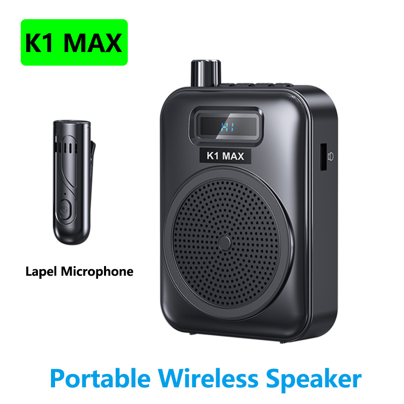 K1 MAX 充電式録音ループオーディオ再生教育/会議用 LED ポータブル音声アンプミニワイヤレスオーディオスピーカー