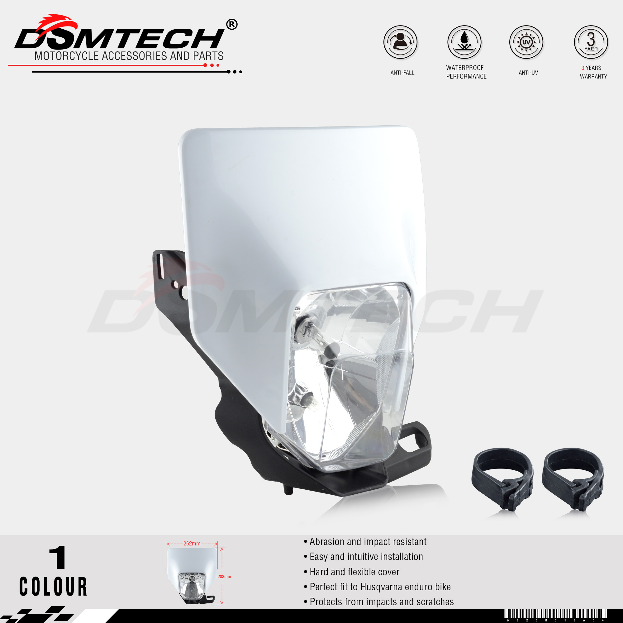 DSMTECH オートバイヘッドライトヘッドランプヘッドライトランプハロゲンスーパーモトフェアリングハスクバーナ FE TE 2018 17 MX ダートバイク En