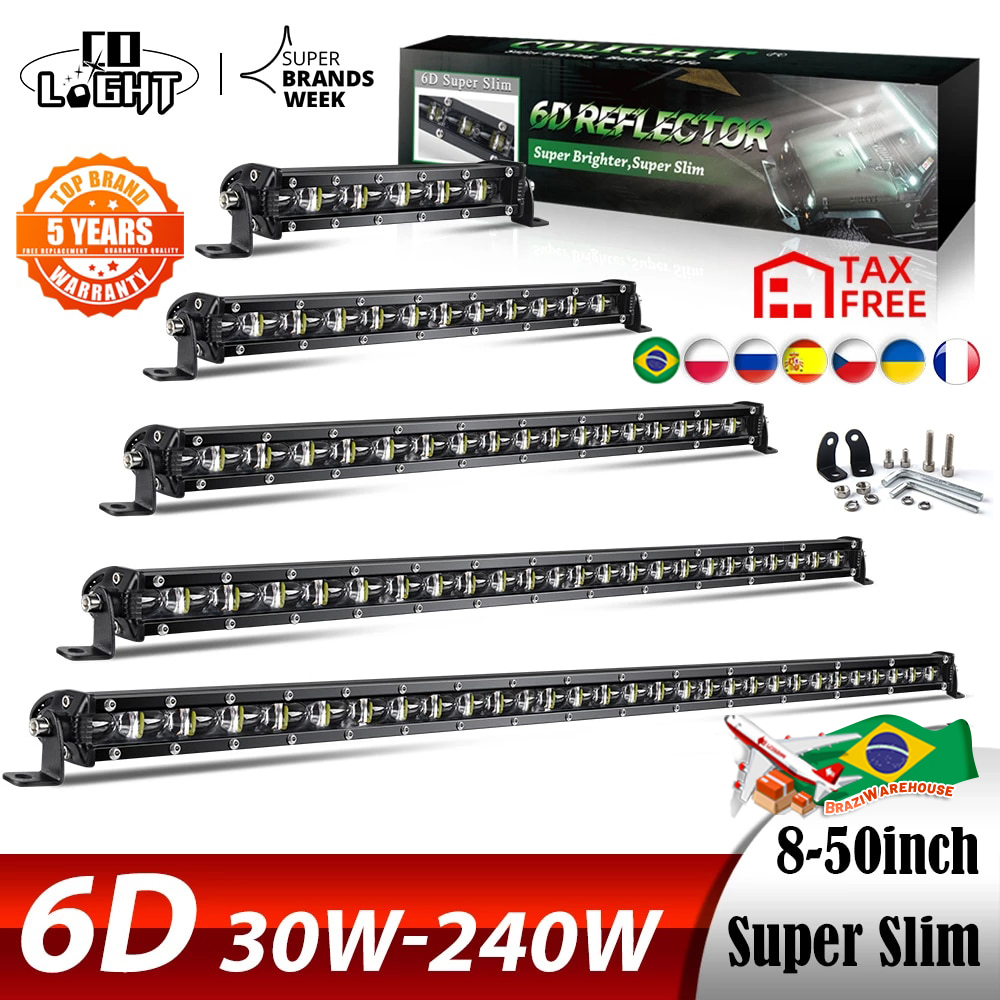 CO ライト 6D 30 ワット 60 ワット 90 ワット 120 ワット 150 ワット 180 ワット 210 ワット 240 ワット LED ワークライトオフロード使用 Led ワークライト 12 V 24 V Led バー 4X4 ATV SUV 用