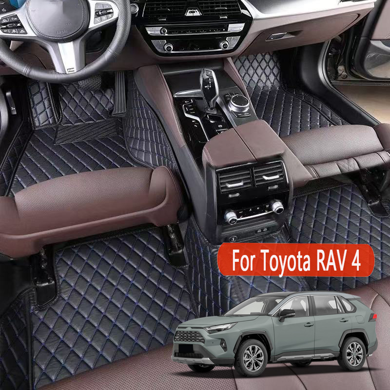 カスタム車のフロアマットトヨタ RAV 4 2013-2019 RAV 4 ハイブリッド 2020-2023 2009-2013 インテリアアクセサリー人工皮革