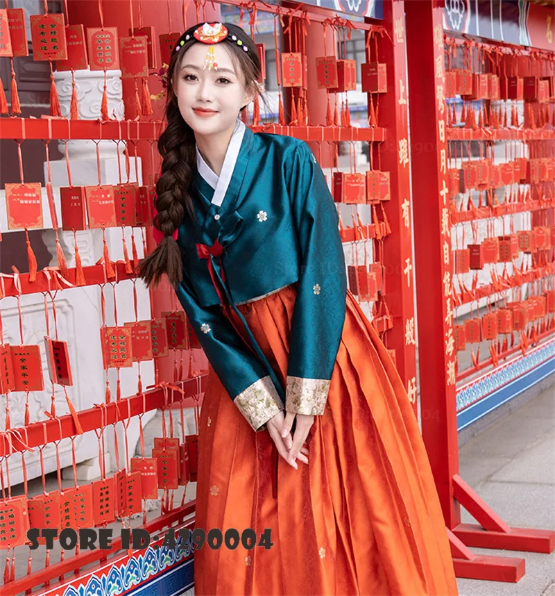 伝統的な韓国の韓服衣装延吉旅行結婚式ステージパフォーマンススーツコートスタイル韓服ドレスアジアのコスプレ韓服