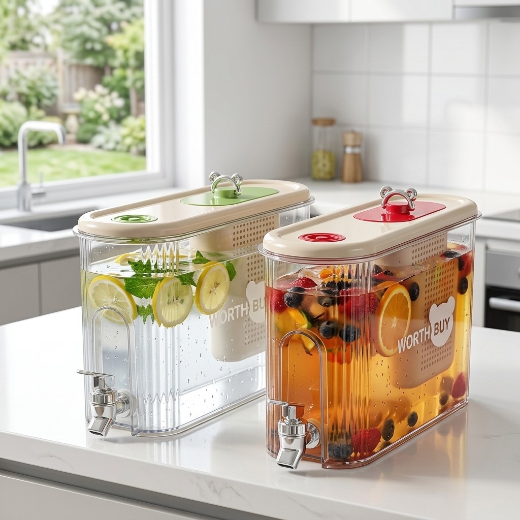 4L 透明プラスチック湯沸かし冷蔵庫ジュース飲料容器大容量冷水ジャグ蛇口