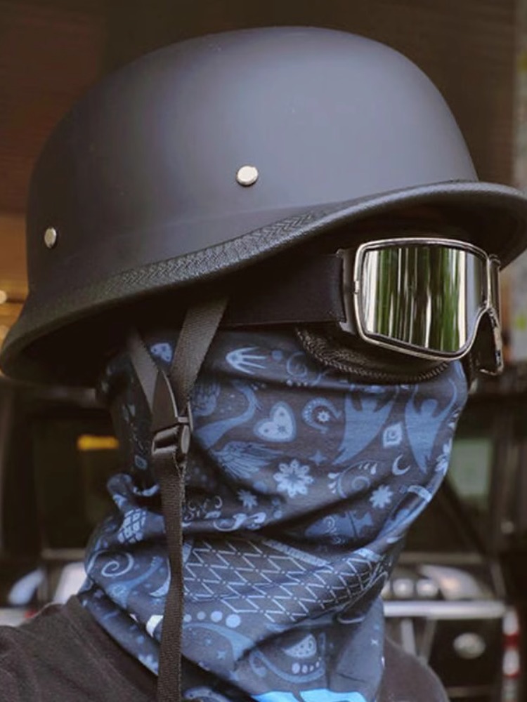 兵士ヘルメットレトロハーフヘルメットスクープタイプオートバイオールシーズンユニセックスバイククルーザードイツ第二次世界大戦スタイル電動スクーターヘルメット