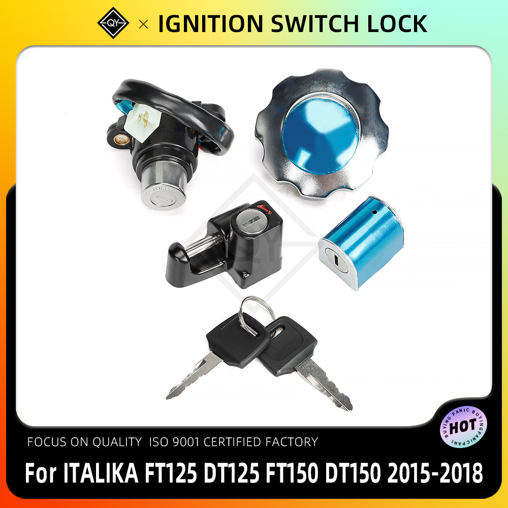 LQYL オートバイ点火スイッチロック燃料ガスキャップタンクカバーキーセット Italika Ft125 Dt125 Ft150 Dt150 2015 2016 2017 2018