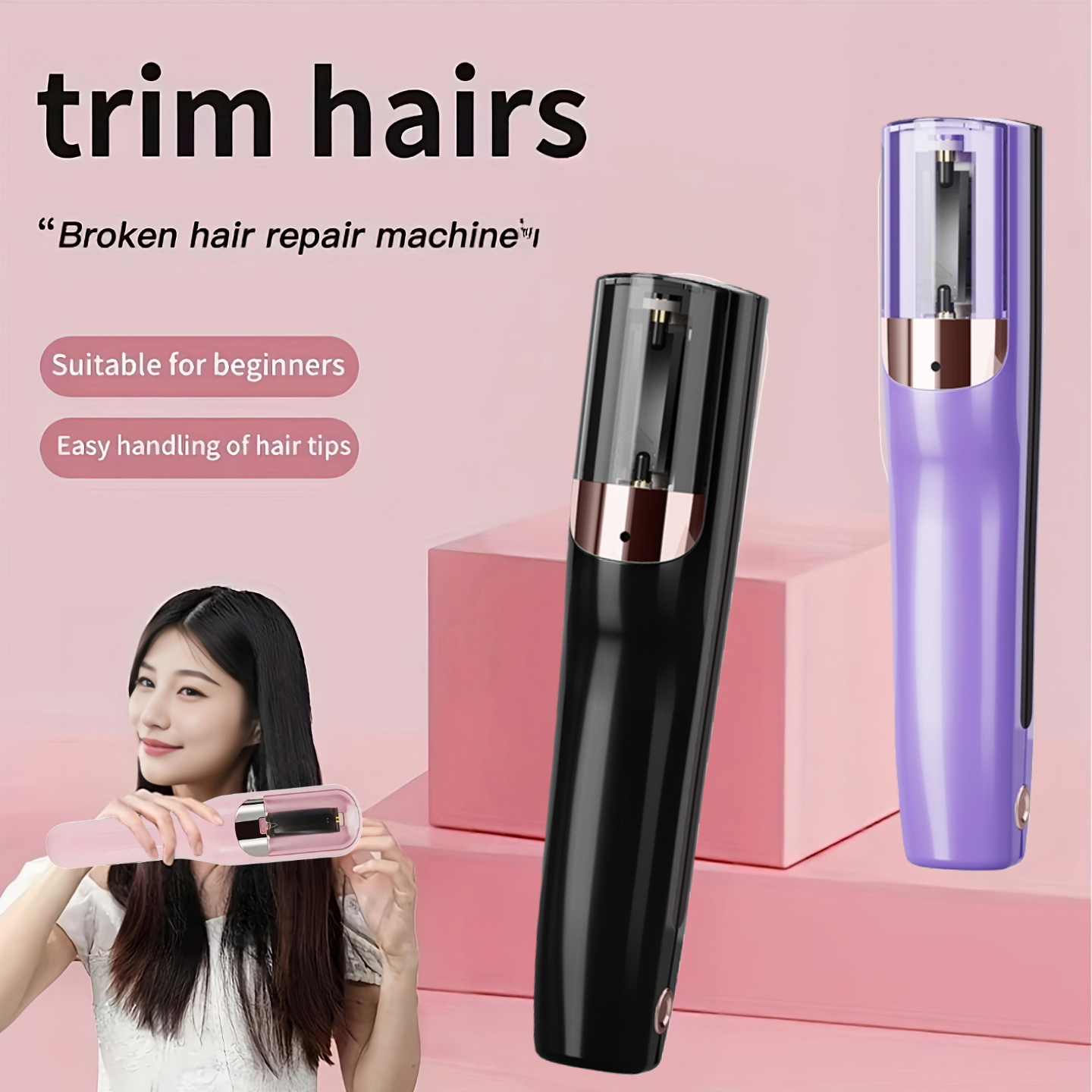 ヘアトリマー、毛先ケアとメンテナンス 4 ワイヤレス充電乾燥髪、傷んで壊れやすい枝毛トリマー、ST