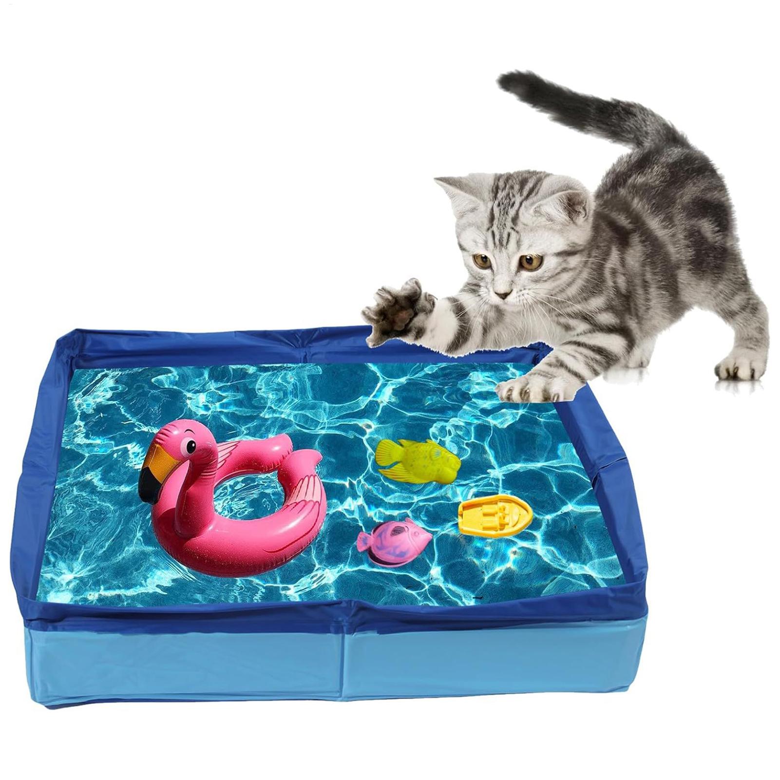 クールな猫と犬のプール PVC 折りたたみペットのプールおかしい犬の水遊びプール小型ペットの浴槽