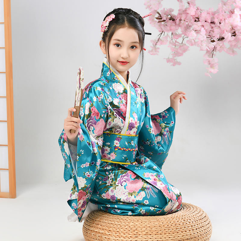 少年菰野子供パーティーイブニングドレス日本の女の赤ちゃん着物子供ヴィンテージ浴衣キッズガールcospaly衣装