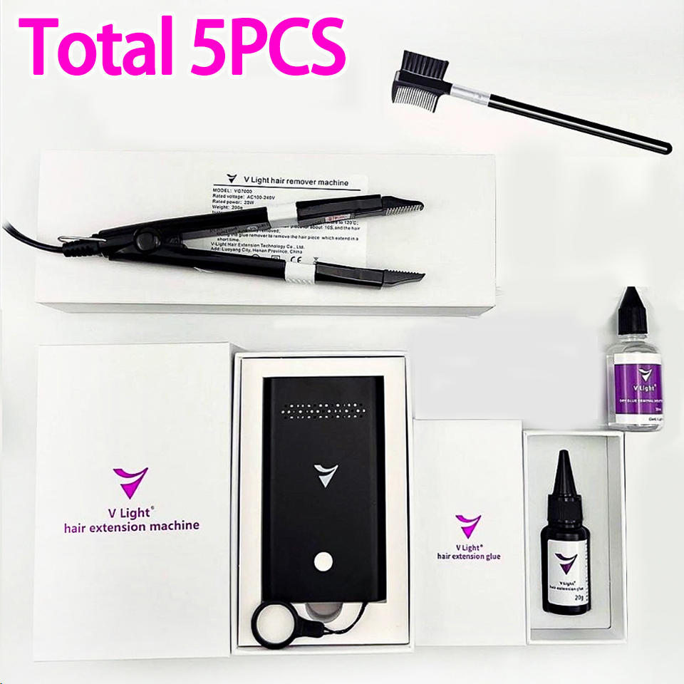 V ライトヘアエクステンションマシンセットキット V ライト接着剤オリジナル V ライト技術ツールヘアエクステンションマシンテープ接着剤