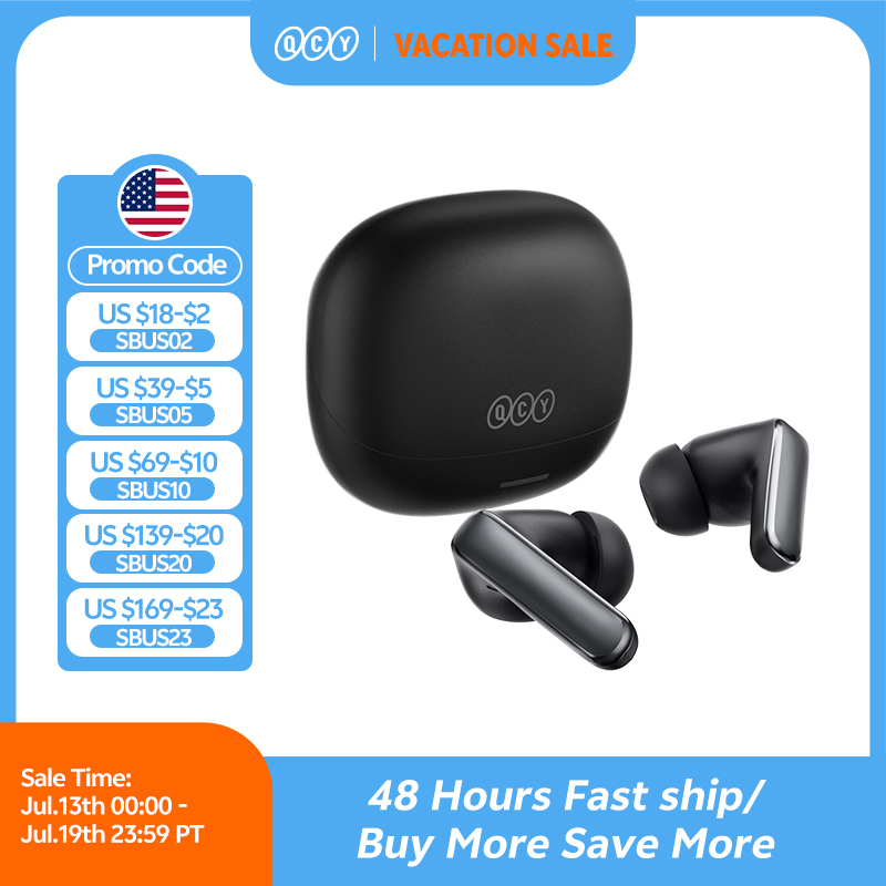QCY HT21 ワイヤレスイヤホン Melobuds N65 -60dB AI 適応 ANC イヤホン Bluetooth 6.0 LDAC 高解像度オーディオ 8 マイク 50 時間ヘッドセット