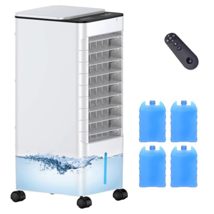 屋内/屋外/オフィス/寝室用のポータブル蒸発空気クーラー、プラスチックハウジング、白色、ホースレス静音設計、12H t
