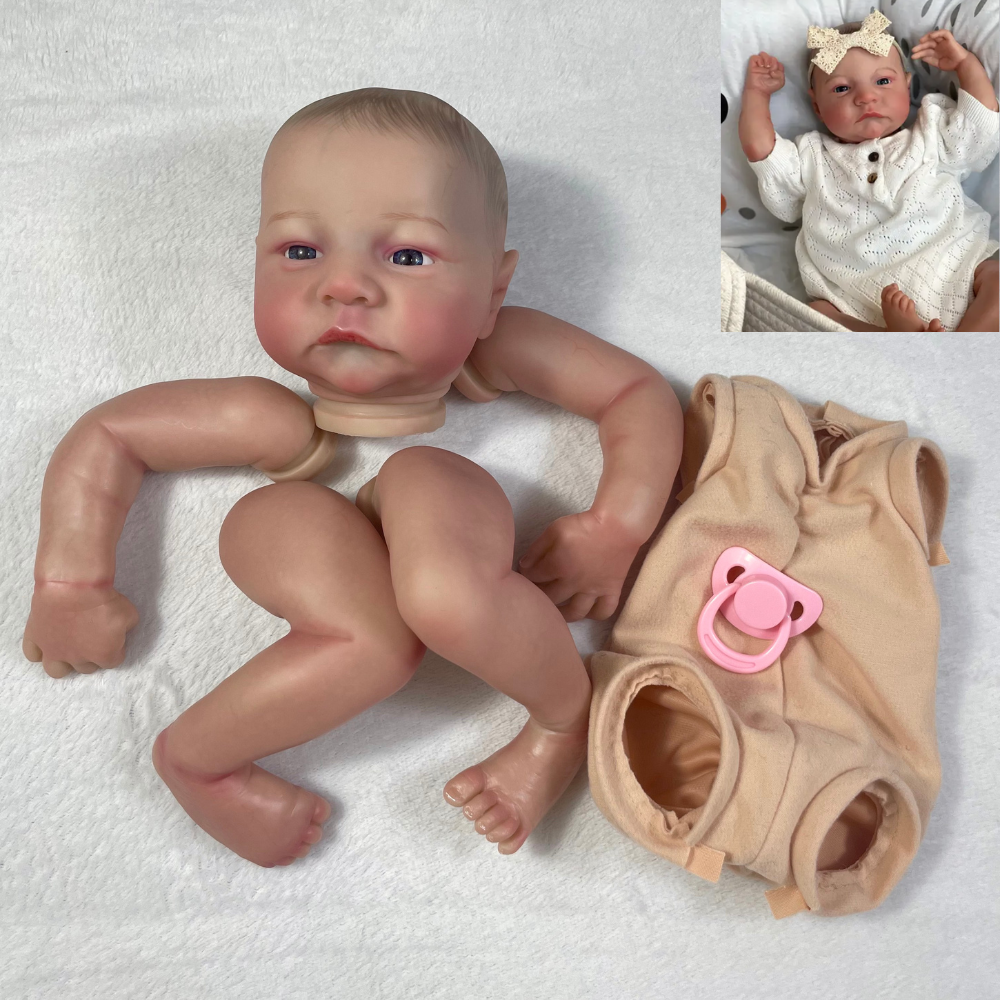 MRB 19 インチ塗装済みリボーンドールパーツ リヴァイ覚醒 リアルな赤ちゃん 3D 絵画 静脈が見える布ボディ付属