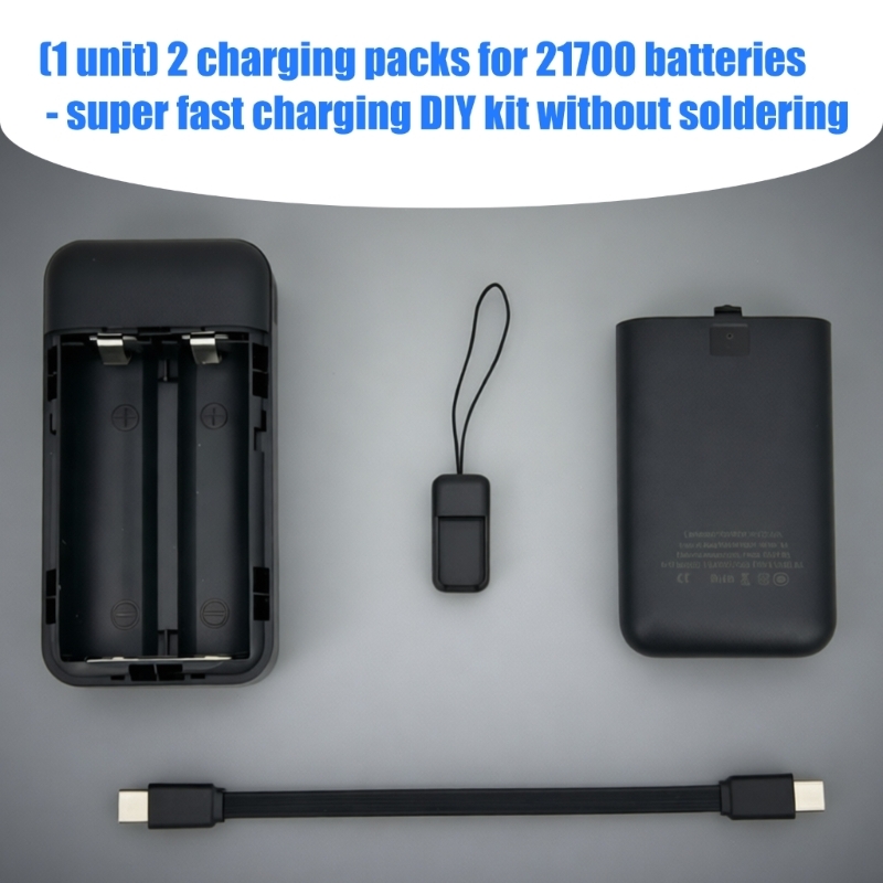 超高速バッテリーホルダーパワーバンクケースはんだ付け不要 2 個 21700 バッテリーボックスアウトドアや旅行