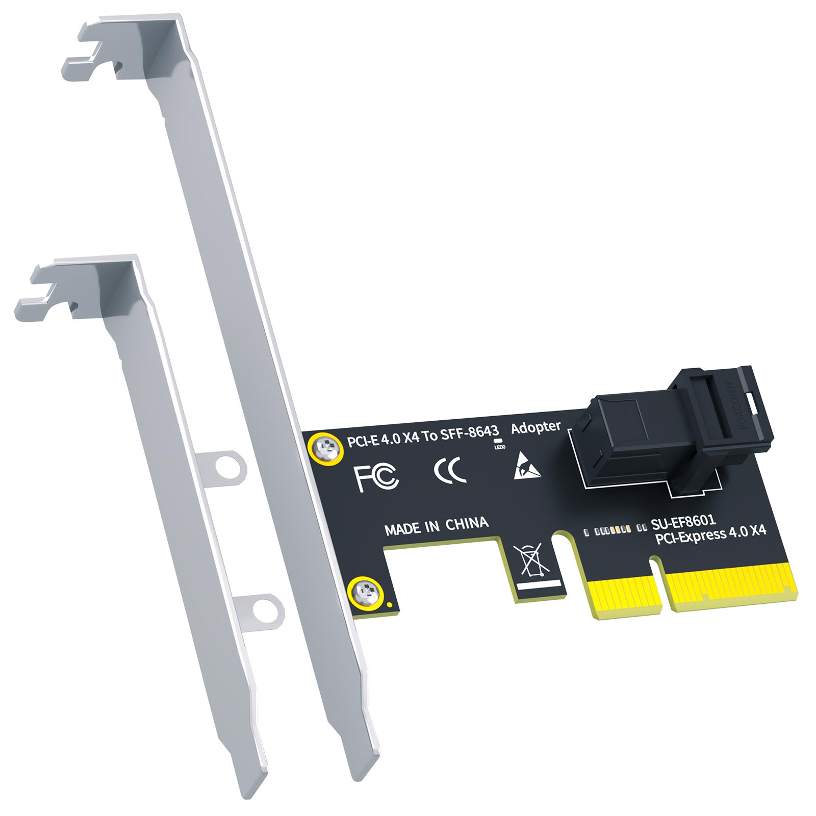 SFF-8643 - PCIE 4.0 x4アダプタカード、標準および低プロファイルブラケット