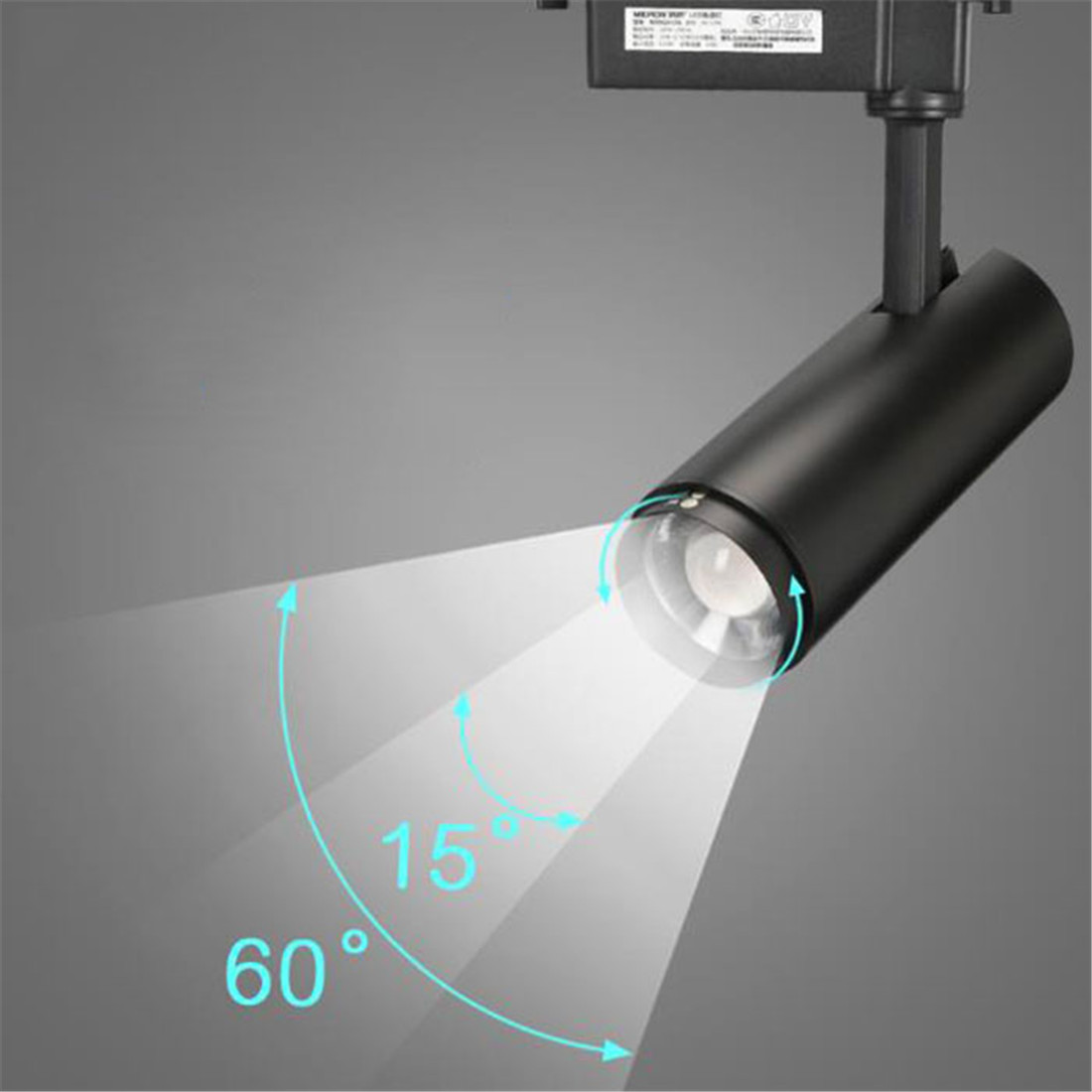 現代のズーム LED トラックライトレールマウント cob スポットライト黒調整可能なフォーカス天井スポットライトスポットライト工業用ランプ