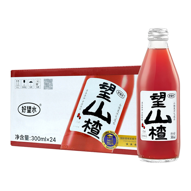 Haowangshui スパークリングウォーター サンザシジュース入り 300ml*24 本 ソーダ風味の飲料 婚約 結婚式用 価格交渉可能