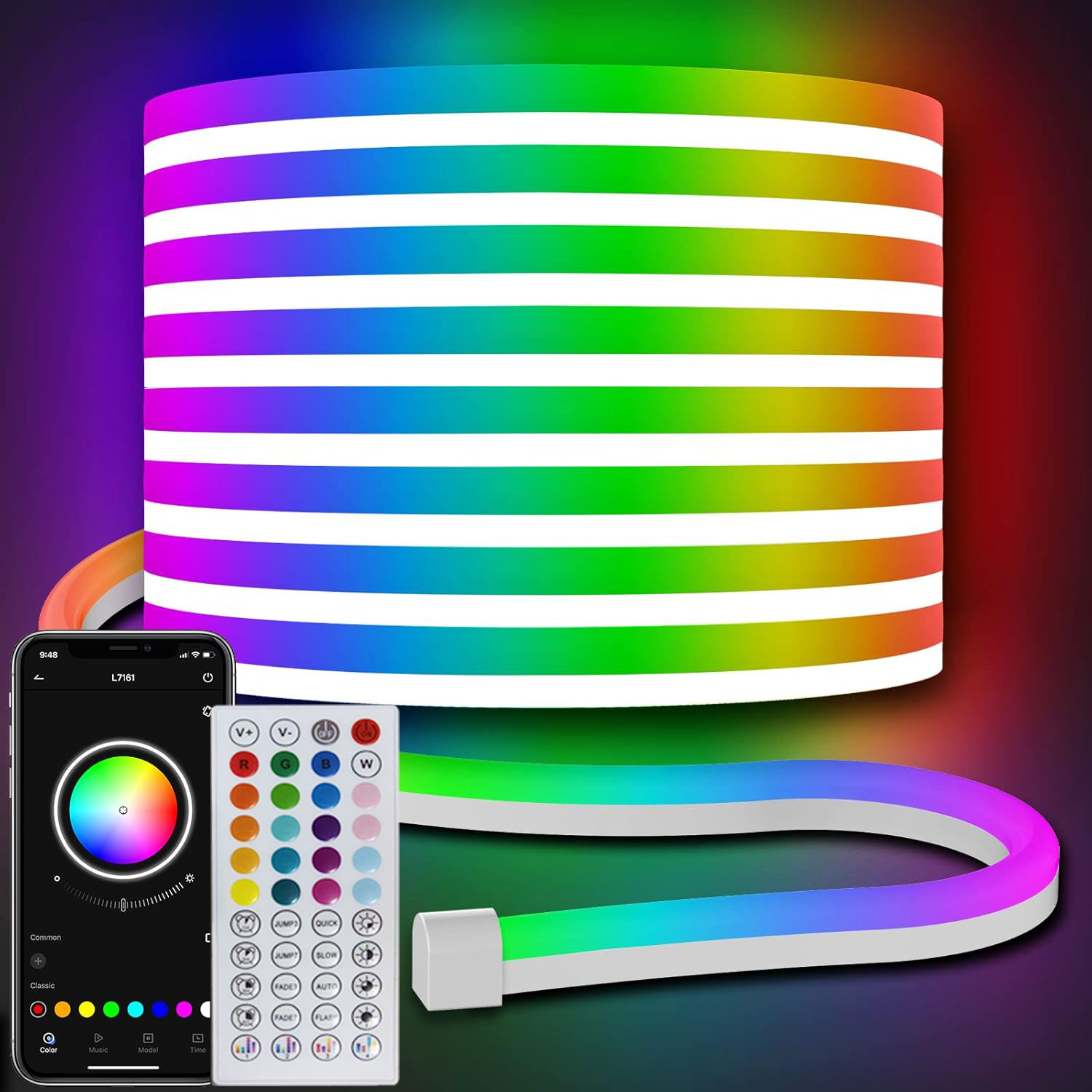 24V ネオン Rgb Led ストリップライト Bluetooth アプリ制御防水屋外 5 メートル 10 メートル 15 メートル 20 メートル 30 メートル Led 柔軟なネオンロープリボンテープ