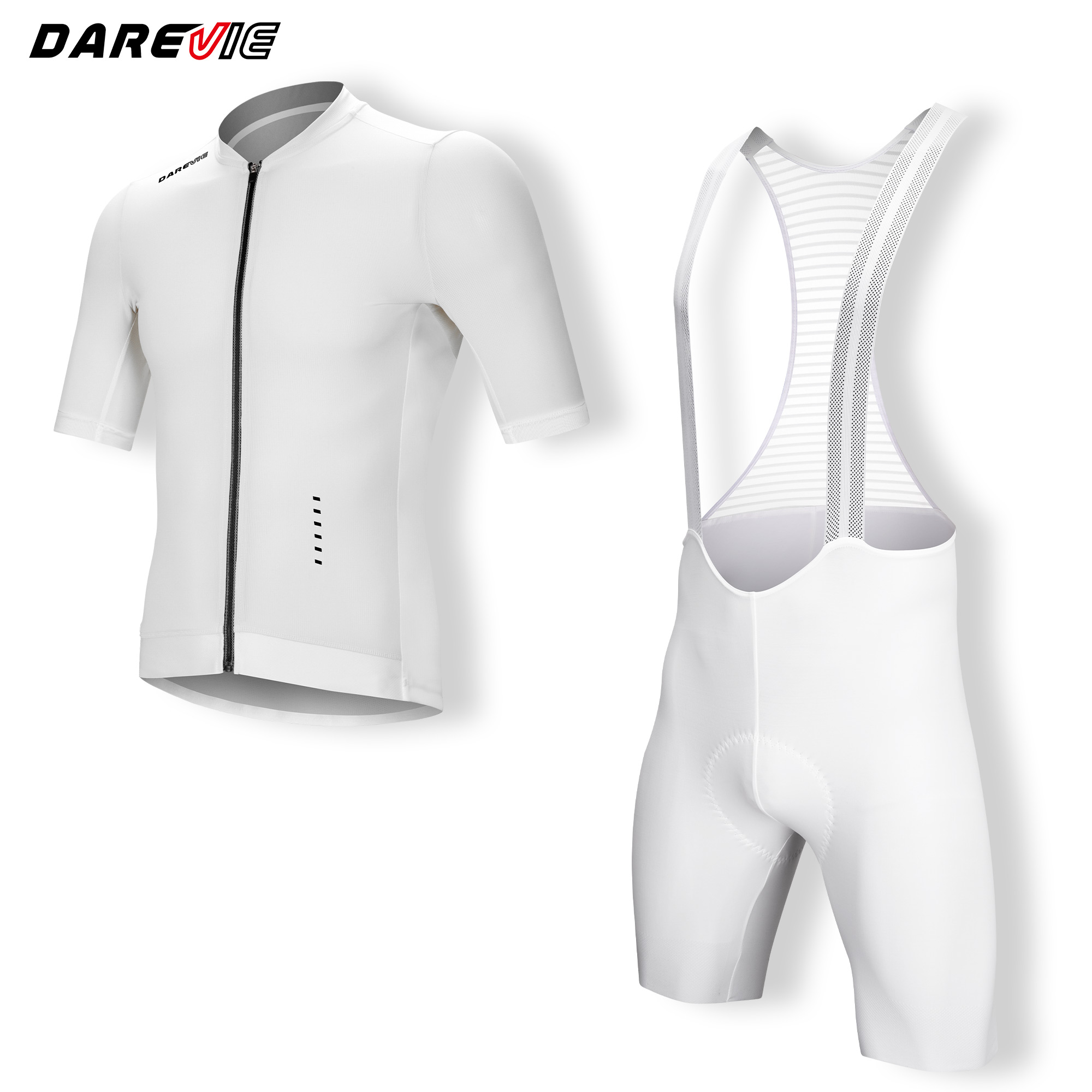DAREVIE サイクリングセット男 90kg/m3 3D 耐衝撃パッド速乾性白サイクリング服男性用ソフトライト男サイクリングマイヨプロ