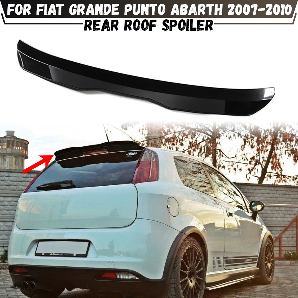 フィアットグランデプントアバルト 2007 2008 2009 2010 車のリアルーフスポイラーウイングリアトランクリップスポイラーキャップカーアクセサリー