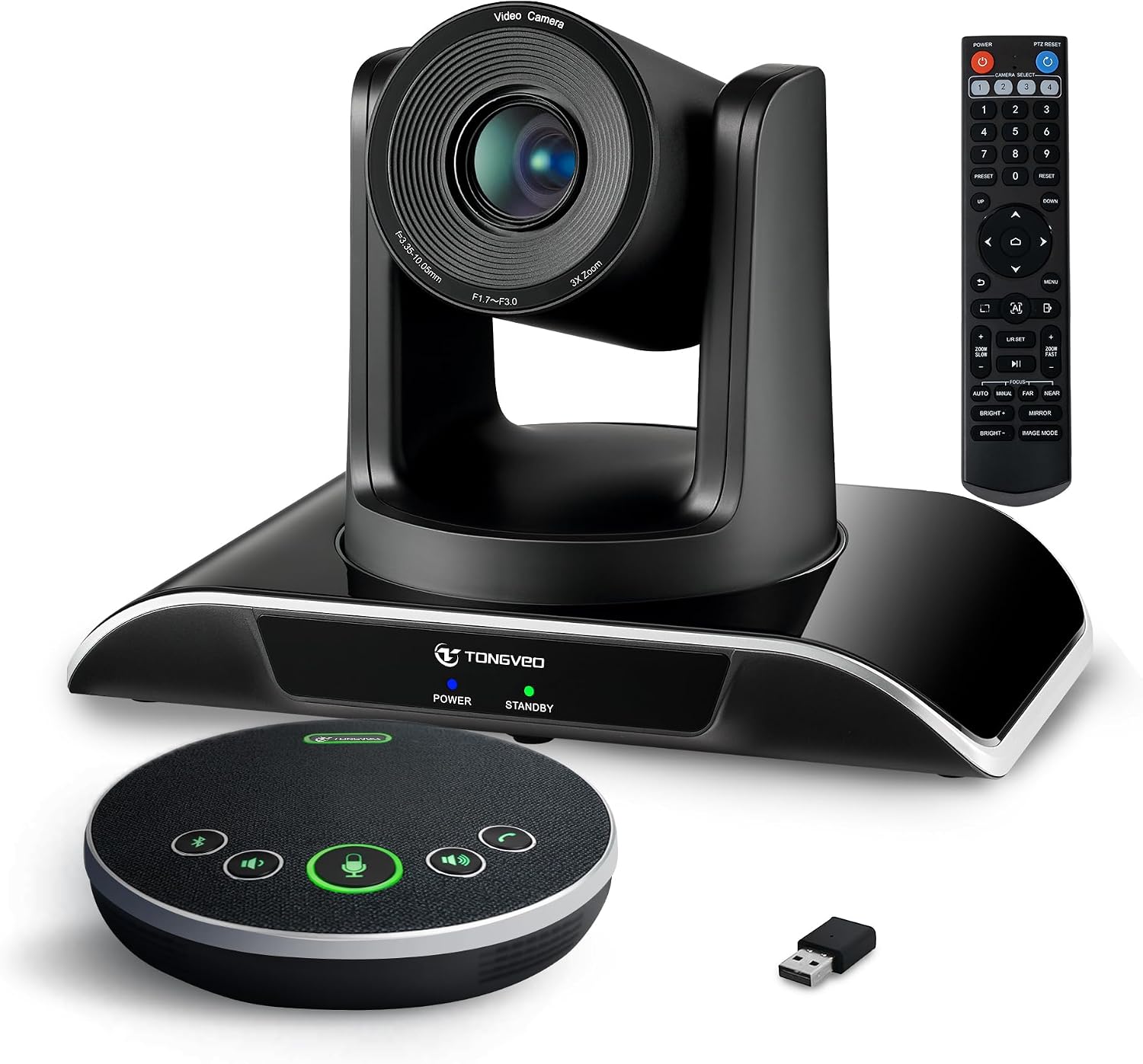 AI 自動追跡、HD1080P 60fps、3X 光学ズーム、USB3.0 HDMI PTZ カメラを備えたオールインワン会議室ビデオ カメラ システム
