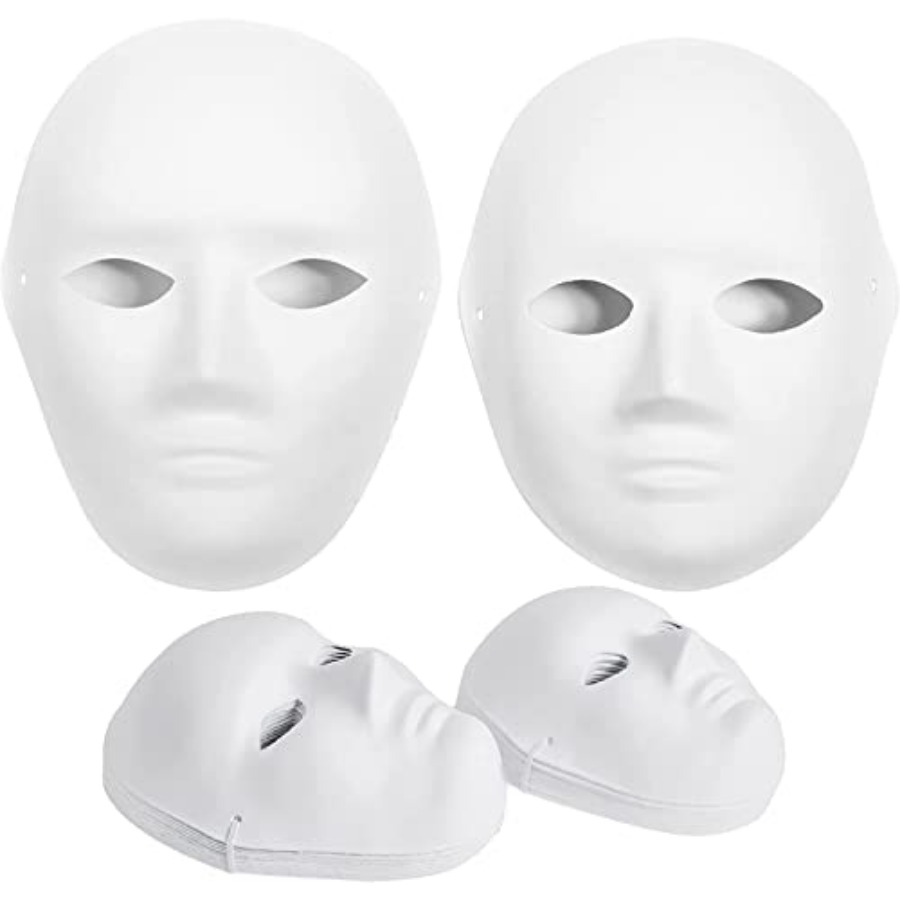 紙張り子マスク 14 パック - 2 サイズ 芸術プロジェクト、劇場、ハロウィーン、仮面舞踏会パーティー、教室アートに最適
