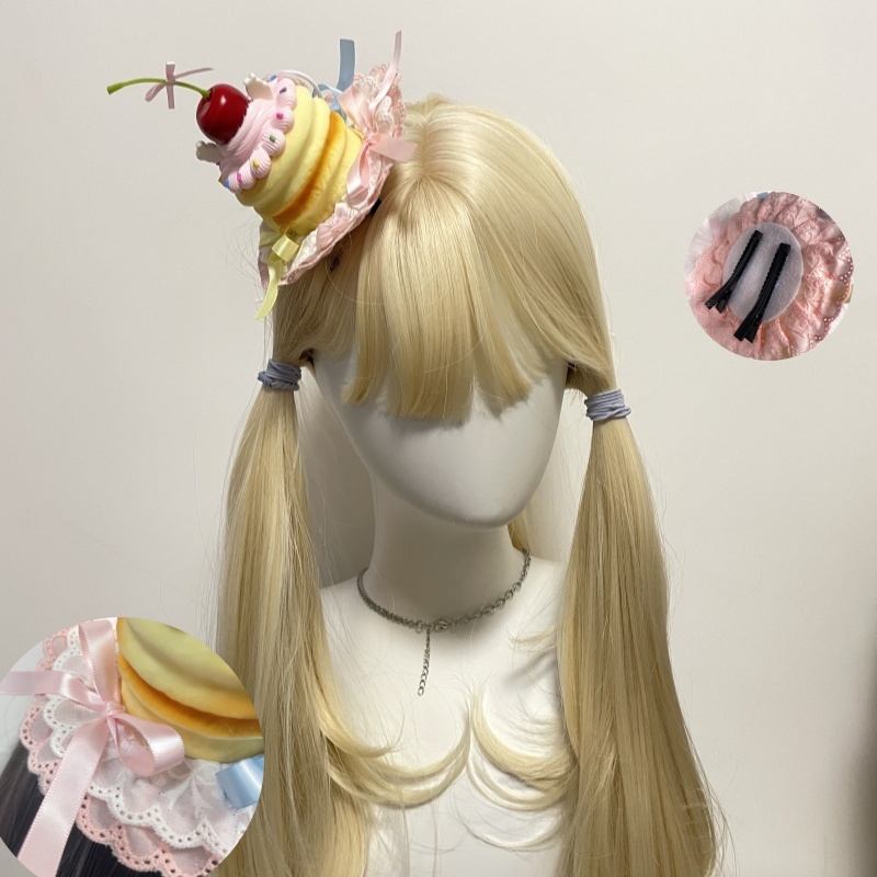 2025 新しい手作り素敵なレースの弓リボン誕生日ケーキ帽子ローズチェリーヘアクリップかわいい甘いメイド帽子ティーパーティーロリータ頭飾り