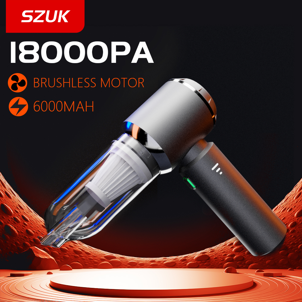 SZUK ハンドヘルド車の掃除機 18000Pa ワイヤレスクリーナーポータブル洗浄機強力な強力なミニ掃除機車用