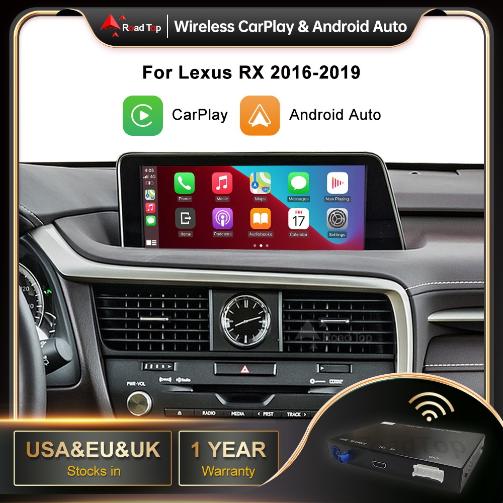 Lexus RX 2016-2019用ワイヤレスCarPlay、AndroidオートミラーリンクAirPlayカープレイ機能付き